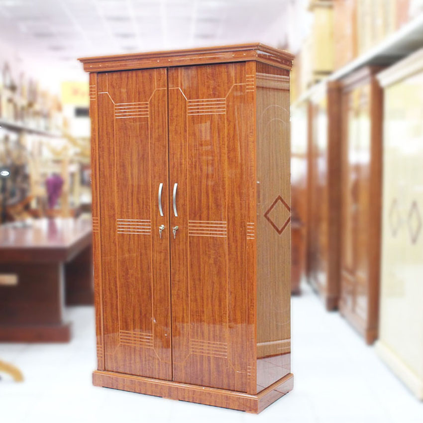 Tủ quần áo gỗ công nghiệp 2 cánh màu cánh gián
